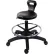 Blue Ridge Ergonomics Polyurethane Serpent Stool, Med. Bench Height, Chrome Foot Ring, Casters, Blk
