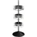 Rotating Literature Display w/ 24 Clear Pockets & Round Base, Black
