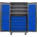 Global Industrial™ Configurable Mobile Bin & Shelf Cabinet, 48x24x85, Gray, 3 Shelf, 144 Blue Bins