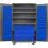 Global Industrial™ Configurable Mobile Bin & Shelf Cabinet, 48x24x85, Gray, 4 Shelf, 144 Blue Bins