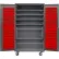Global Industrial™ Configurable Mobile Charging Cabinet, 48"W x 24"D x 85"H, 7 Shelves, 120 Red Bins