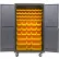 Global Industrial™ Configurable Mobile Pegboard Cabinet, 48"W x 24"D x 85"H, Gray, 66 Yellow Bins