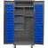 Global Industrial™ Configurable Mobile Janitorial Cabinet,36Wx24Dx85H,Gray,4 Shelf,96 Blue Bins