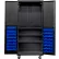 Global Industrial™ Configurable Mobile Pegboard Cabinet, 36Wx24Dx85H, Black, 3 Shelf, 48 BL Bins