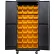 Global Industrial™ Configurable Mobile Pegboard Cabinet, 36"W x 24"D x 85"H, Black, 36 Yellow Bins