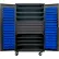 Global Industrial™ Configurable Mobile Bin Cabinet, 48x24x85, Black, 6 Shelf, 4 Drawers, 120 BL Bins