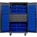 Global Industrial™ Configurable Mobile Drawer Cabinet, 48Wx24Dx85H, Black, 4 Drawers, 144 Blue Bins