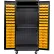 Global Industrial™ Configurable Mobile Wardrobe Cabinet, 36Wx24Dx85H, Black, 2 Shelf, 96 Yellow Bins