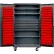 Global Industrial™ Configurable Mobile Bin Cabinet, 48x24x85, Black, 4 Shlf, 4 Drawers, 120 Red Bins