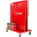 Valley Craft Modular A-Frame Bin Cart with 2 Round-Peg Pegboard Panels, 57"W x 30"D x 62"H, Red