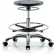 Blue Ridge Ergonomics™ Cleanroom Stool with Casters and Footring - Medium Bench Height - Black