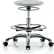 Blue Ridge Ergonomics Cleanroom Stool with Casters & Footring, Medium Bench Height, Gray