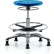 Blue Ridge Ergonomics™ Cleanroom Stool with Glides and Footring - Medium Bench Height - Blue