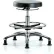 Blue Ridge Ergonomics™ Cleanroom Stool with Glides and Footring - Medium Bench Height - Black