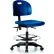 Blue Ridge Ergonomics™ Handle Back Stool, w/ Chrome Foot Ring, Polyurethane, Blue