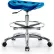 Interion® Polyurethane Tractor Stool With Foot Ring - Blue w/ Chrome Base