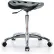 Interion® Polyurethane Tractor Stool - Black w/ Chrome Base