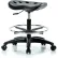 Interion® Polyurethane Tractor Stool With Foot Ring - Black w/ Black Base