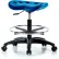 Interion® Polyurethane Tractor Stool With Foot Ring - Blue w/ Black Base