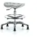 Blue Ridge Ergonomics Tractor Sit-Stand Medium Bench Height Stool with Glides, PU Seat, Gray