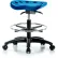 Interion® Polyurethane Tractor Stool With Foot Ring and Seat Tilt - Blue w/ Black Base