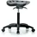 Interion® Polyurethane Tractor Stool With Seat Tilt - Black w/ Black Base