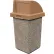 Concrete Waste Receptacle W/Brown Push Door Lid, 20" X 20" Gray/Tan