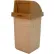 Concrete Waste Receptacle W/Gray Push Door Lid, 20" X 20" Gray/Tan