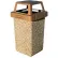 Concrete Waste Receptacle W/Brown 4 Way Top - 20" X 20" Gray/Tan