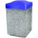 Concrete Waste Receptacle W/Blue Plastic Pitch In Top - 25" X 25" Gray/Tan