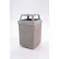 Concrete Waste Receptacle W/Blue Plastic 4 Way Top - 25" X 25" Gray/Tan