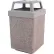 Concrete Waste Receptacle W/Gray Plastic 4 Way Top - 25" X 25" Gray/Tan
