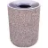 Concrete Waste Receptacle W/Gray Aluminum Pitch In Top - 24" Dia x 33" Sand