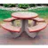 Wausau Tile® 66" Round Picnic Table, Concrete, Red