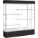 Spirit Lighted Display Case 72"W x 80"H x 16"D Mirror Back Satin Finish Black Base & Top