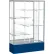 Spirit Display Case Navy Base, Satin Frame, Mirror Back 48"W x 16"D x 72"H