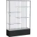 Spirit Display Case Black Base, Satin Frame, White Back 48"W x 16"D x 72"H