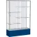Spirit Display Case Navy Base, Satin Frame, White Back 48"W x 16"D x 72"H