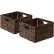 Seville Classic Foldable Handwoven Cube Storage Basket 2 Pack, Mocha