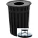Witt Industries Outdoor Slatted Steel Trash Can With Raincap Top, 50 Gallon, Black
