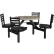 Global Industrial™ 36" Round Picnic Table, Fiberglass, Cappuccino Top, Obsidian Swivel Seats
