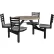 Global Industrial™ 36" Round Picnic Table, Fiberglass, Cappuccino Top, Gray Swivel Seats