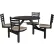 Global Industrial™ 36" Round Picnic Table, Fiberglass, Obsidian Top, Cappuccino Swivel Seats