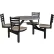 Global Industrial™ 36" Round Picnic Table, Fiberglass, Gray Top, Cappuccino Swivel Seats