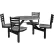Global Industrial™ 36" Round Picnic Table, Fiberglass, Gray Top & Swivel Seats