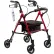 Dynarex DynaGo™ Flex Rollator W/ Adjustable Seat Height & Detachable Caster, Red