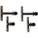 ZipWall® Tapeless Seal Wall Mount, Plastic, Black - SBR4 - Pkg Qty 6