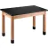 NPS Science Lab Table - Laminate Top - 60"L x 24"W x 36"H - Black w/ Oak Legs