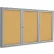 Ghent Enclosed Bulletin Board, 3 Door, 72"W x 36"H, Natural Cork/Silver Frame
