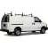 Vantech H1 3 Bar Steel Ladder Rack System for Chevy Express 1996-On, Black